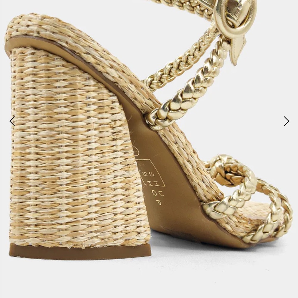 Gold Braided Women's Sandal - Picture 3 of 4